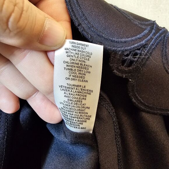 Tahari Bodycon Sheath Dress Size 10 Black Sleeveless Lace Cutouts Zippered Lined - Picture 6 of 10